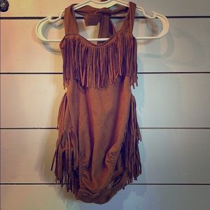 Infants Suede fringe onesie